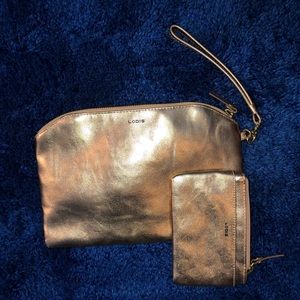 Small rose gold clutch